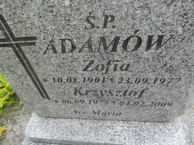 Zofia Adamów 1901 Żary 1045 - Grobonet - Wyszukiwarka osób pochowanych